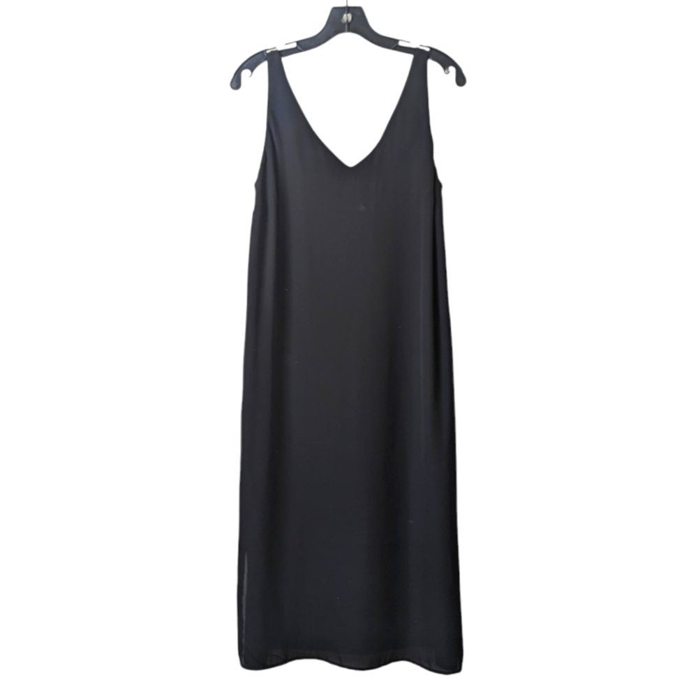 Artisan NY Black Midi Dress with Semi Sheer Overlay Size 6 Small Medium
